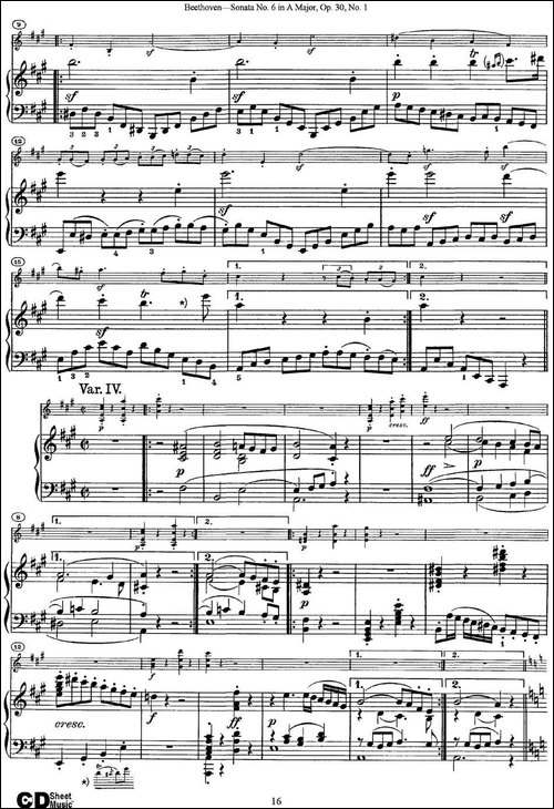 Violin-Sonata-No.6-in-A-Major-Op.30-No.1-小提琴+钢琴伴奏-提琴谱