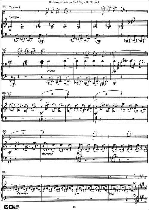Violin-Sonata-No.6-in-A-Major-Op.30-No.1-小提琴+钢琴伴奏-提琴谱