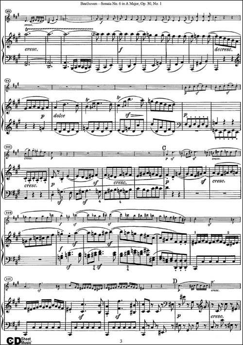 Violin-Sonata-No.6-in-A-Major-Op.30-No.1-小提琴+钢琴伴奏-提琴谱