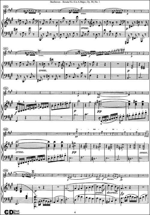 Violin-Sonata-No.6-in-A-Major-Op.30-No.1-小提琴+钢琴伴奏-提琴谱