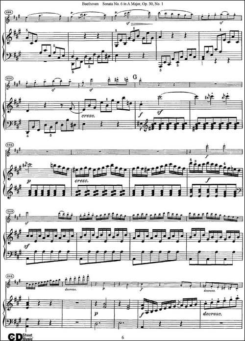 Violin-Sonata-No.6-in-A-Major-Op.30-No.1-小提琴+钢琴伴奏-提琴谱