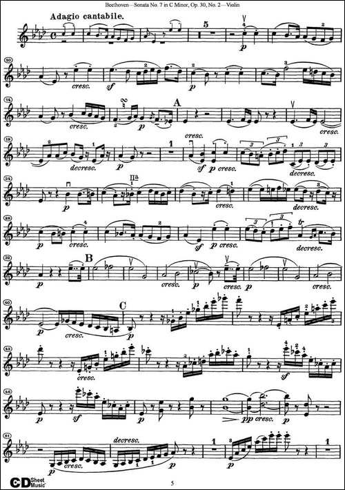Violin-Sonata-No.7-in-C-Minor-Op.30-No.2-提琴谱