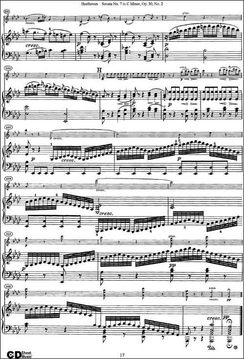 Violin-Sonata-No.7-in-C-Minor-Op.30-No.2-小提琴+钢琴伴奏-提琴谱