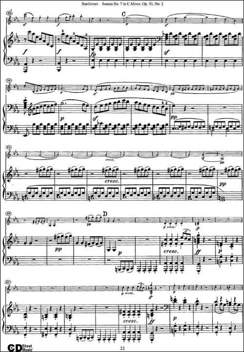 Violin-Sonata-No.7-in-C-Minor-Op.30-No.2-小提琴+钢琴伴奏-提琴谱