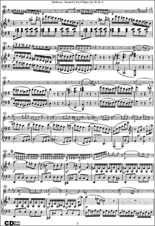 Violin-Sonata-No.8-in-G-Major-Op.30-No.3-小提琴+钢琴伴奏-提琴谱