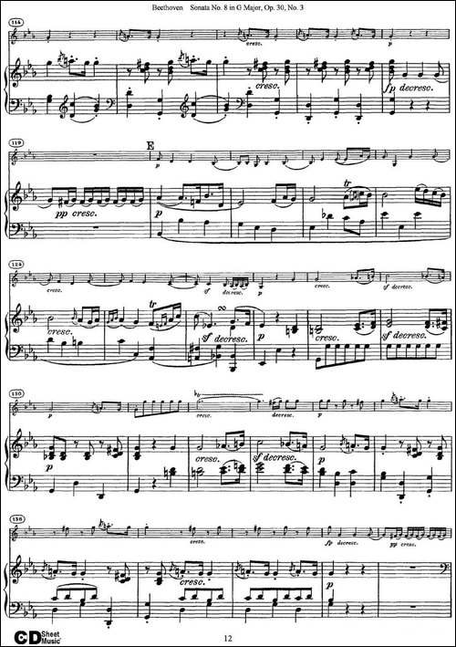 Violin-Sonata-No.8-in-G-Major-Op.30-No.3-小提琴+钢琴伴奏-提琴谱