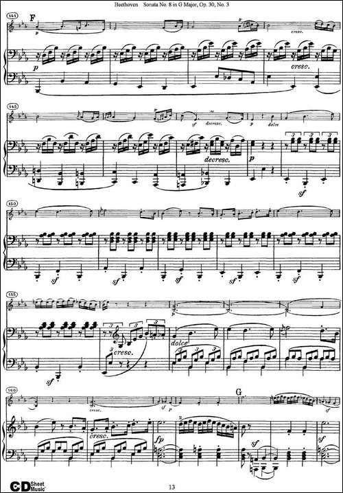 Violin-Sonata-No.8-in-G-Major-Op.30-No.3-小提琴+钢琴伴奏-提琴谱