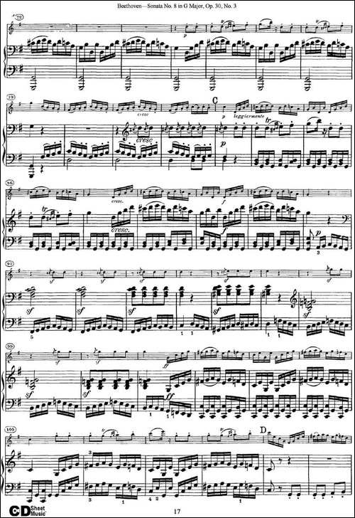Violin-Sonata-No.8-in-G-Major-Op.30-No.3-小提琴+钢琴伴奏-提琴谱