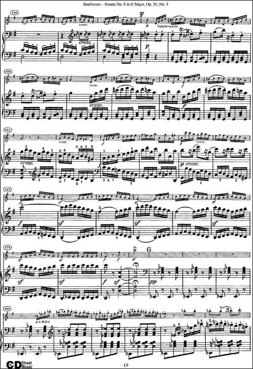 Violin-Sonata-No.8-in-G-Major-Op.30-No.3-小提琴+钢琴伴奏-提琴谱