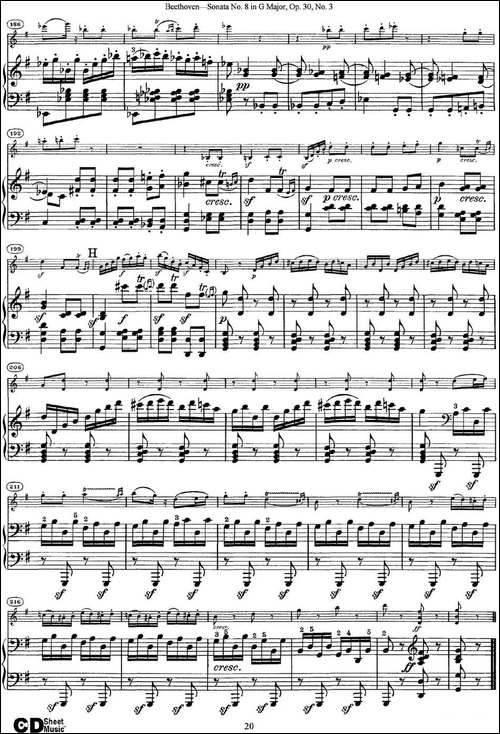 Violin-Sonata-No.8-in-G-Major-Op.30-No.3-小提琴+钢琴伴奏-提琴谱