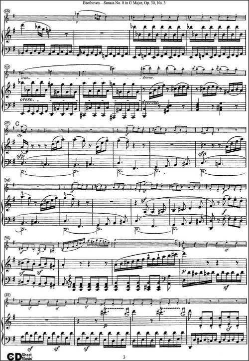 Violin-Sonata-No.8-in-G-Major-Op.30-No.3-小提琴+钢琴伴奏-提琴谱