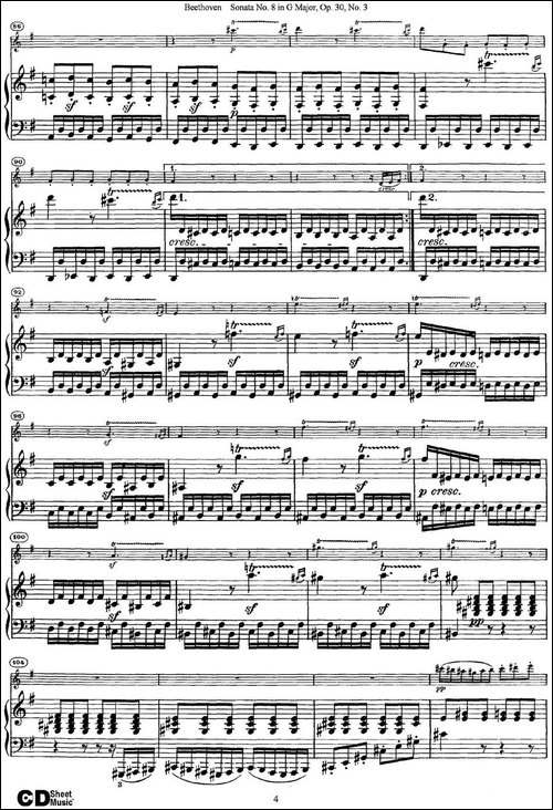 Violin-Sonata-No.8-in-G-Major-Op.30-No.3-小提琴+钢琴伴奏-提琴谱