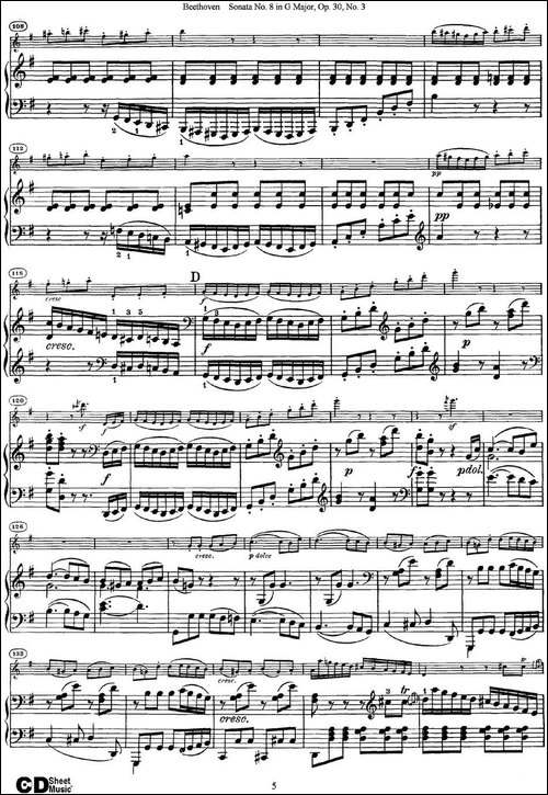 Violin-Sonata-No.8-in-G-Major-Op.30-No.3-小提琴+钢琴伴奏-提琴谱