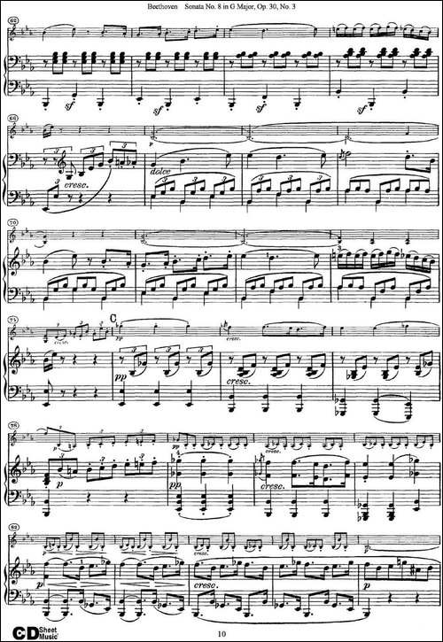 Violin-Sonata-No.8-in-G-Major-Op.30-No.3-小提琴+钢琴伴奏-提琴谱