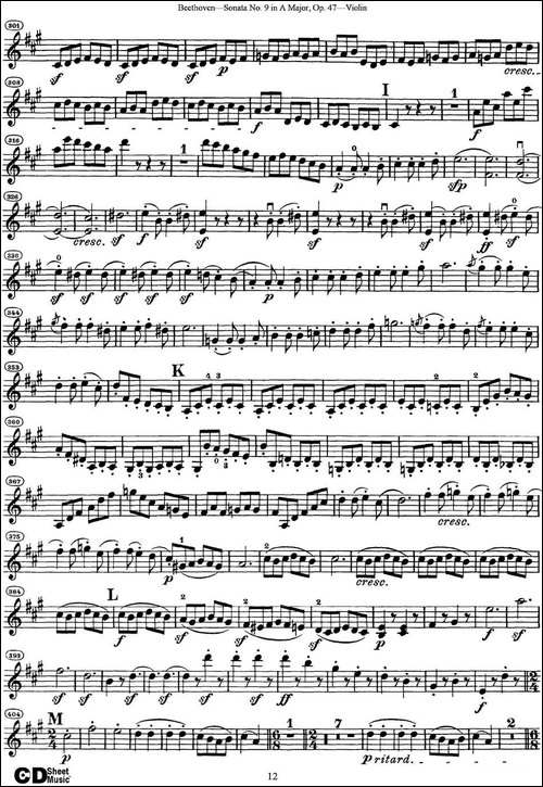 Violin-Sonata-No.9-in-A-Major-Op.47-提琴谱