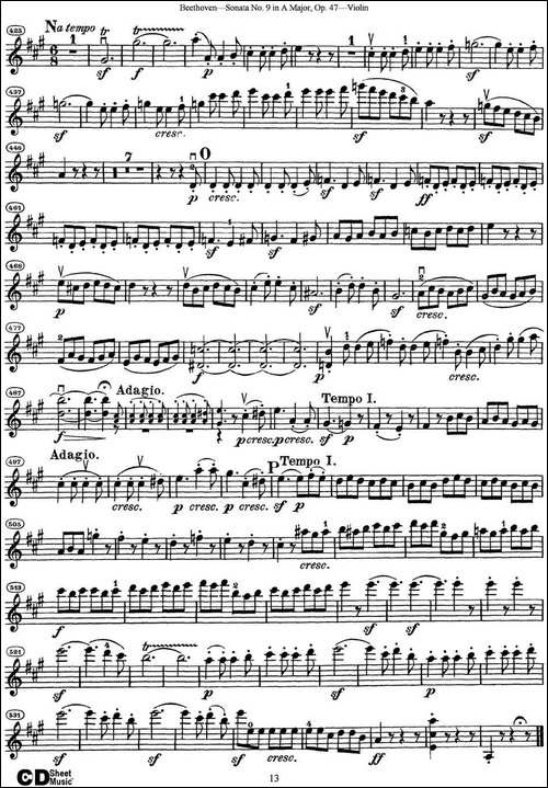 Violin-Sonata-No.9-in-A-Major-Op.47-提琴谱