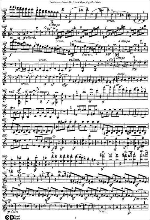 Violin-Sonata-No.9-in-A-Major-Op.47-提琴谱