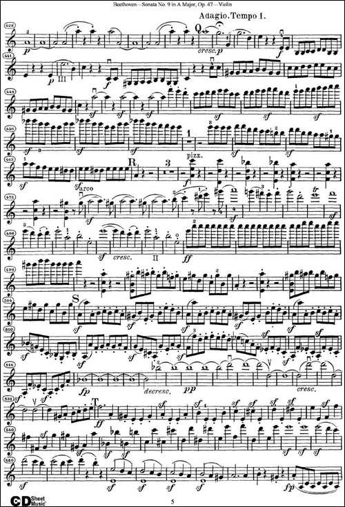 Violin-Sonata-No.9-in-A-Major-Op.47-提琴谱