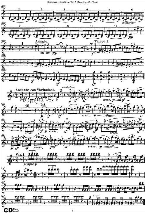 Violin-Sonata-No.9-in-A-Major-Op.47-提琴谱