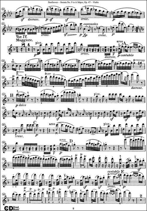 Violin-Sonata-No.9-in-A-Major-Op.47-提琴谱