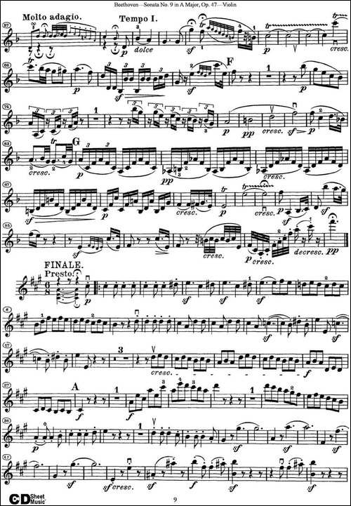 Violin-Sonata-No.9-in-A-Major-Op.47-提琴谱