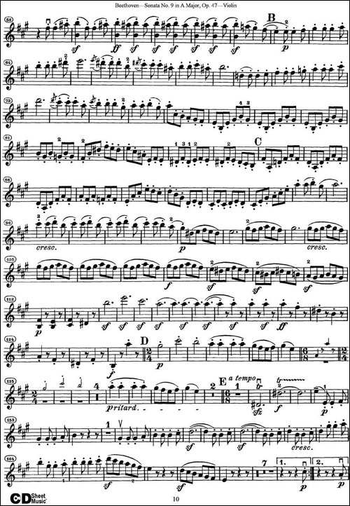Violin-Sonata-No.9-in-A-Major-Op.47-提琴谱