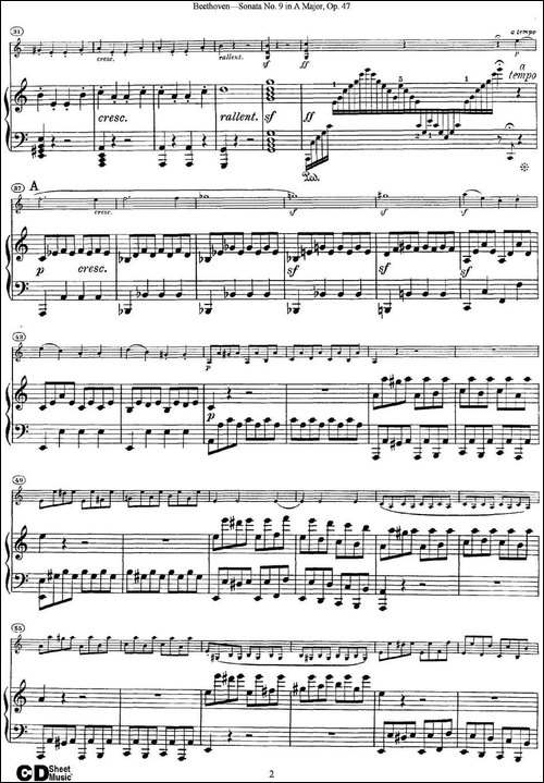 Violin-Sonata-No.9-in-A-Major-Op.47-小提琴+钢琴伴奏-提琴谱