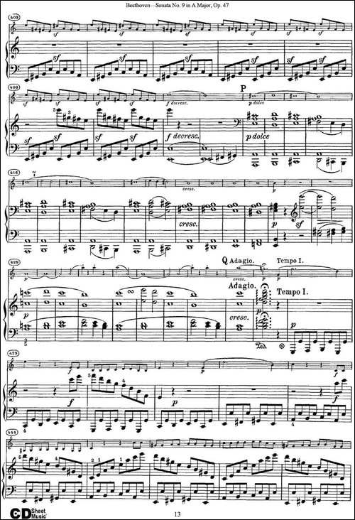 Violin-Sonata-No.9-in-A-Major-Op.47-小提琴+钢琴伴奏-提琴谱