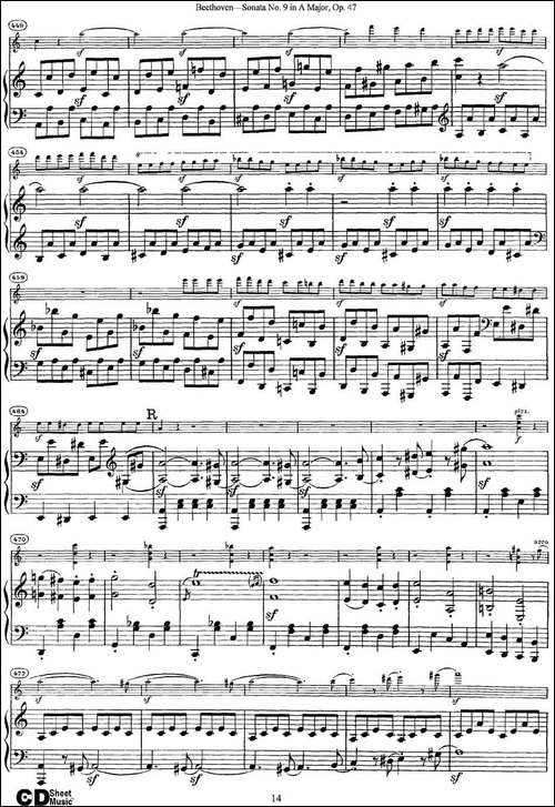 Violin-Sonata-No.9-in-A-Major-Op.47-小提琴+钢琴伴奏-提琴谱