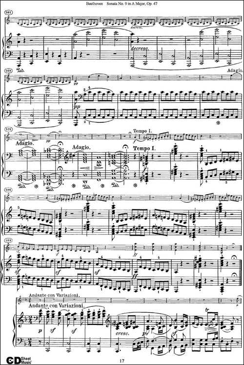 Violin-Sonata-No.9-in-A-Major-Op.47-小提琴+钢琴伴奏-提琴谱