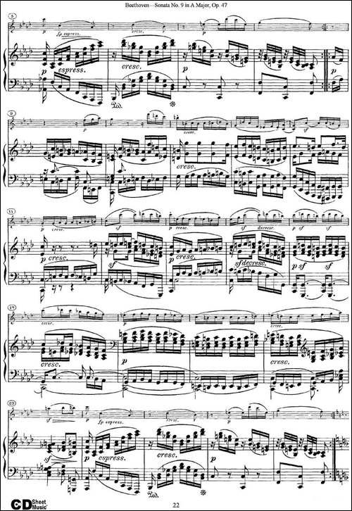 Violin-Sonata-No.9-in-A-Major-Op.47-小提琴+钢琴伴奏-提琴谱