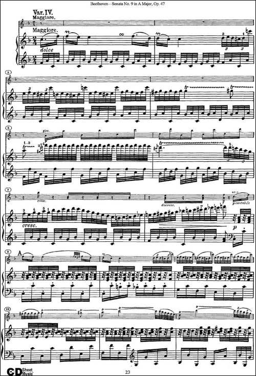 Violin-Sonata-No.9-in-A-Major-Op.47-小提琴+钢琴伴奏-提琴谱
