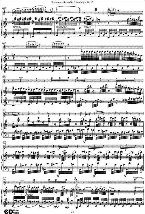 Violin-Sonata-No.9-in-A-Major-Op.47-小提琴+钢琴伴奏-提琴谱
