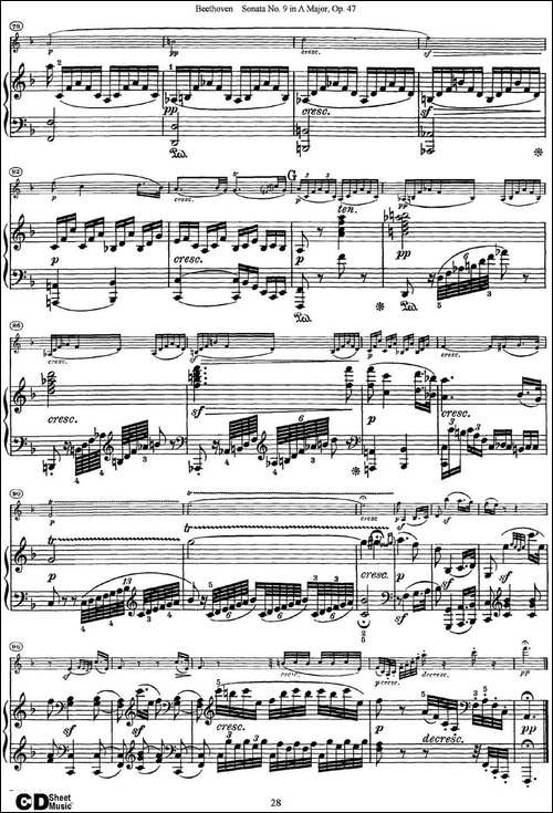 Violin-Sonata-No.9-in-A-Major-Op.47-小提琴+钢琴伴奏-提琴谱