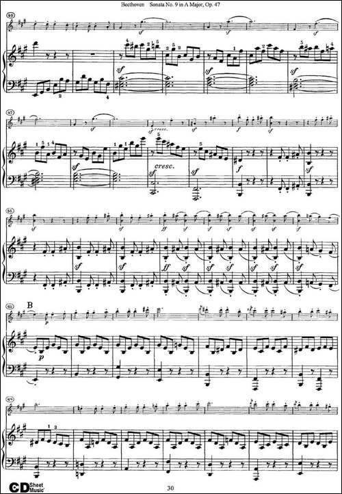 Violin-Sonata-No.9-in-A-Major-Op.47-小提琴+钢琴伴奏-提琴谱