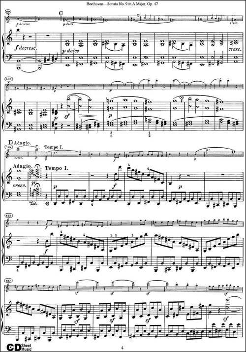 Violin-Sonata-No.9-in-A-Major-Op.47-小提琴+钢琴伴奏-提琴谱