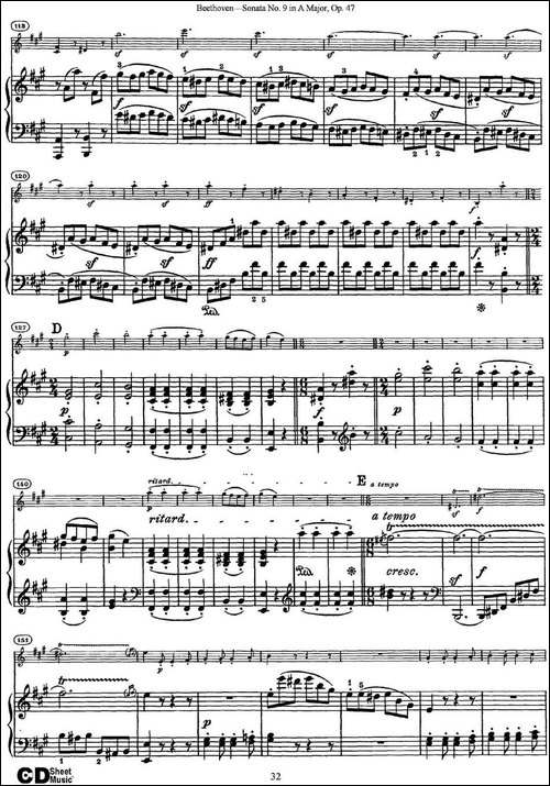 Violin-Sonata-No.9-in-A-Major-Op.47-小提琴+钢琴伴奏-提琴谱