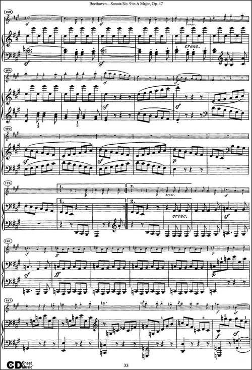 Violin-Sonata-No.9-in-A-Major-Op.47-小提琴+钢琴伴奏-提琴谱
