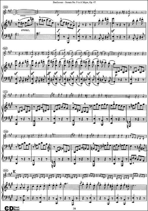 Violin-Sonata-No.9-in-A-Major-Op.47-小提琴+钢琴伴奏-提琴谱