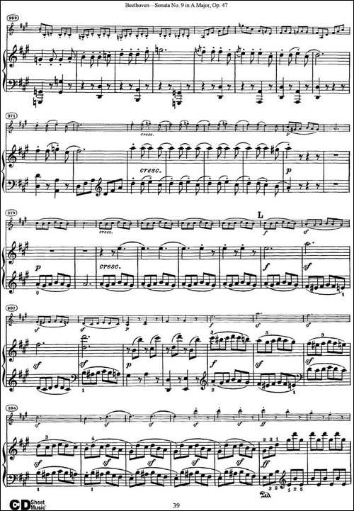 Violin-Sonata-No.9-in-A-Major-Op.47-小提琴+钢琴伴奏-提琴谱
