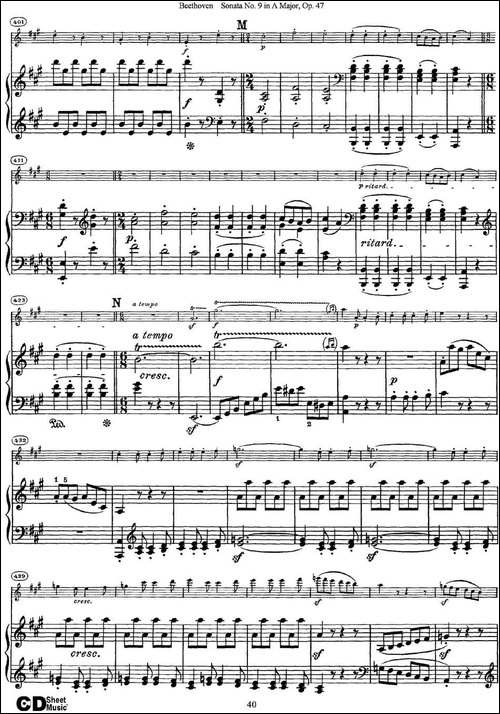 Violin-Sonata-No.9-in-A-Major-Op.47-小提琴+钢琴伴奏-提琴谱