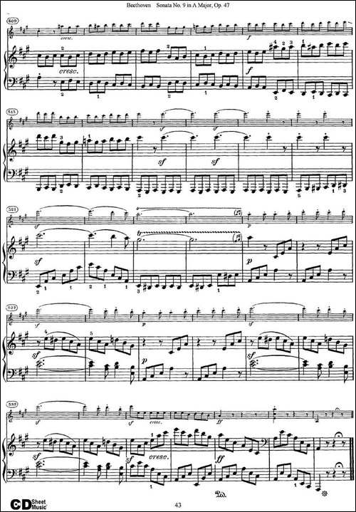 Violin-Sonata-No.9-in-A-Major-Op.47-小提琴+钢琴伴奏-提琴谱