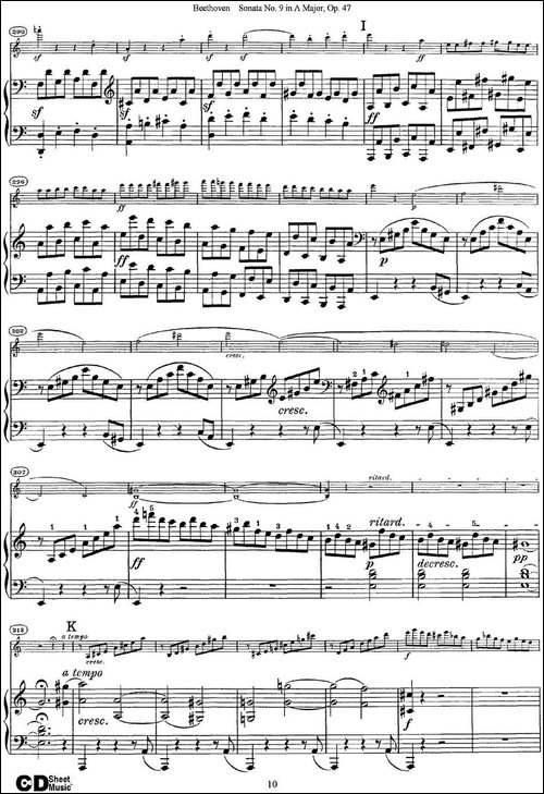 Violin-Sonata-No.9-in-A-Major-Op.47-小提琴+钢琴伴奏-提琴谱