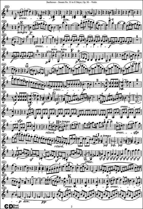 Violin-Sonata-No.10-in-G-Major-Op.96-提琴谱