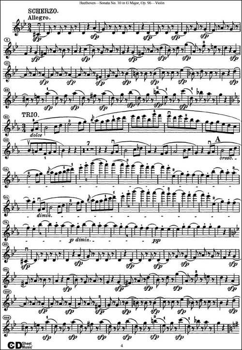 Violin-Sonata-No.10-in-G-Major-Op.96-提琴谱