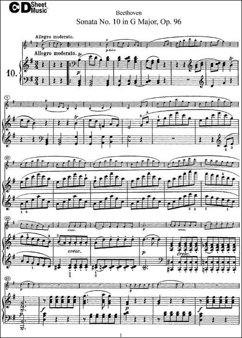 Violin-Sonata-No.10-in-G-Major-Op.96-小提琴+钢琴伴奏-提琴谱