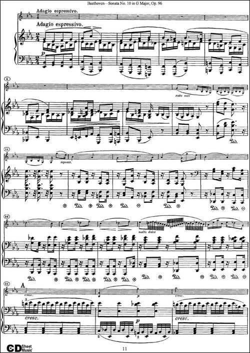 Violin-Sonata-No.10-in-G-Major-Op.96-小提琴+钢琴伴奏-提琴谱