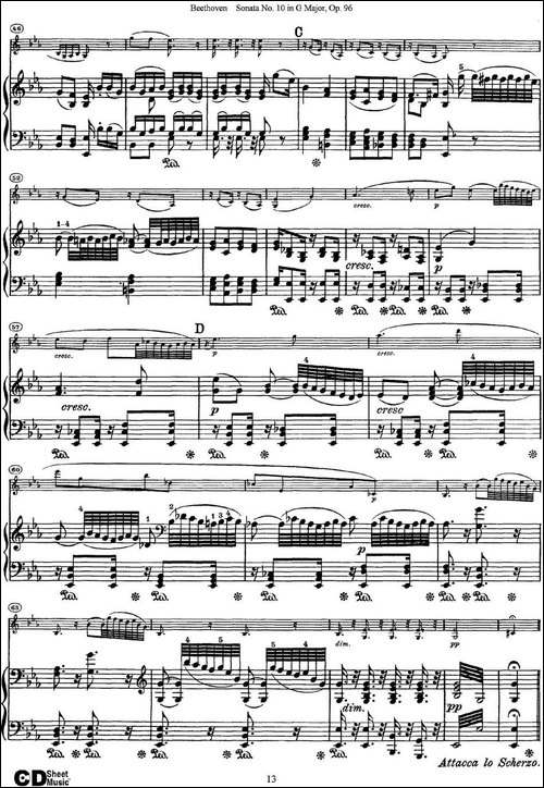 Violin-Sonata-No.10-in-G-Major-Op.96-小提琴+钢琴伴奏-提琴谱