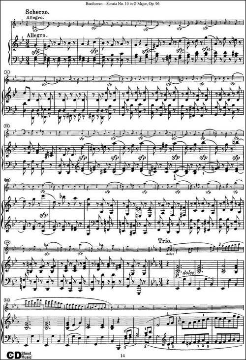 Violin-Sonata-No.10-in-G-Major-Op.96-小提琴+钢琴伴奏-提琴谱