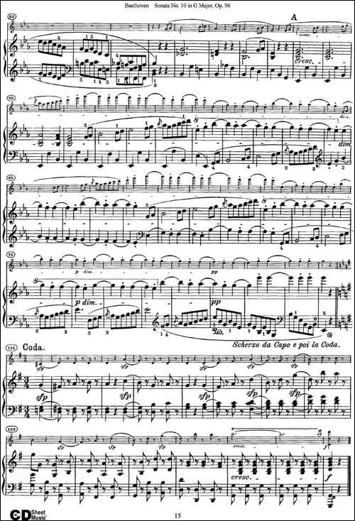 Violin-Sonata-No.10-in-G-Major-Op.96-小提琴+钢琴伴奏-提琴谱